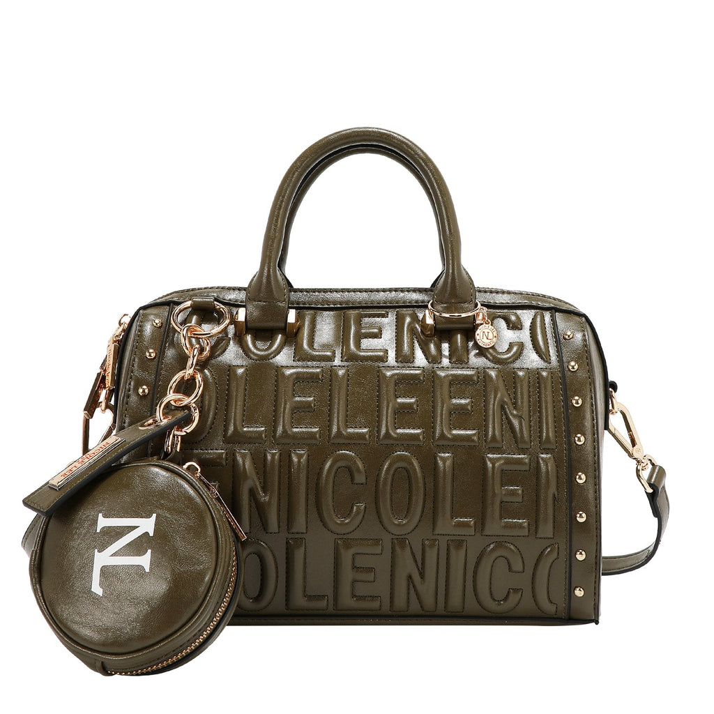 BOLSO BOSTON CON LOGOTIPO EN RELIEVE (OLIVA)